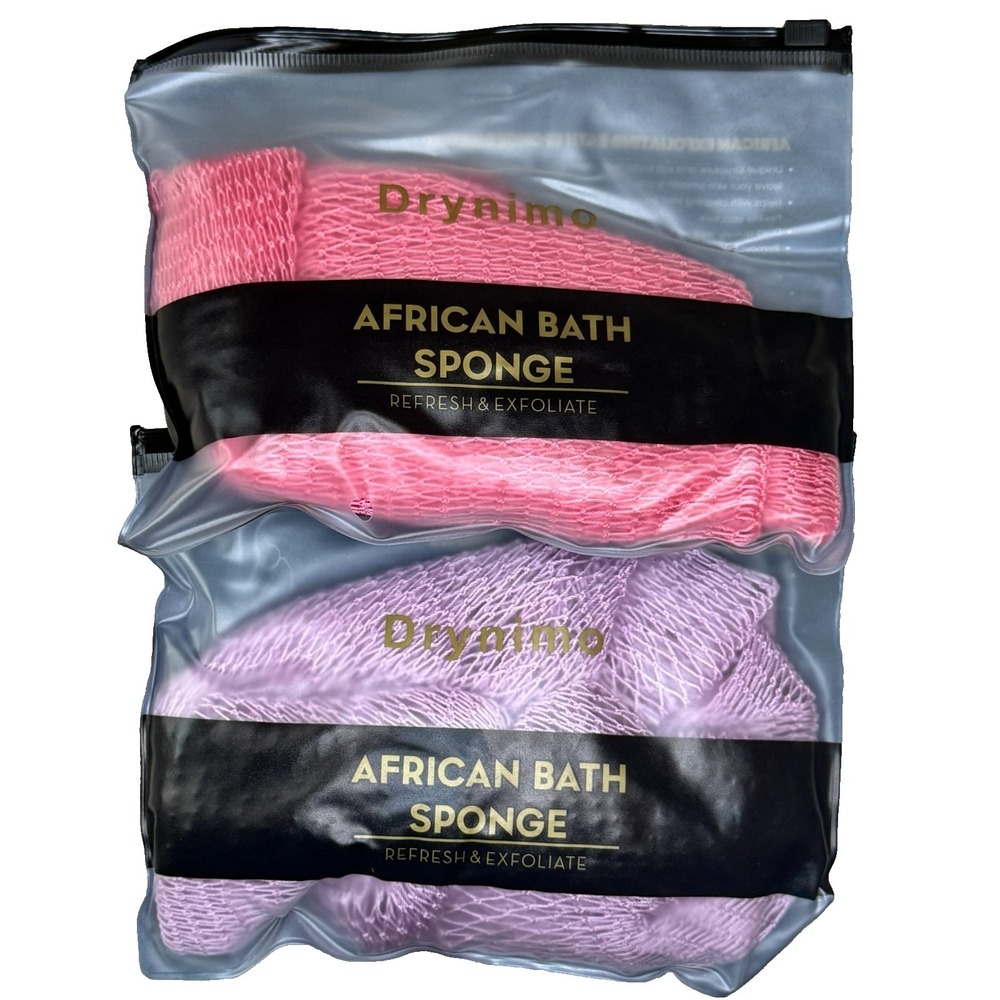 2 pack African Exfoliating‎ Net Sponge - Pink/Purple